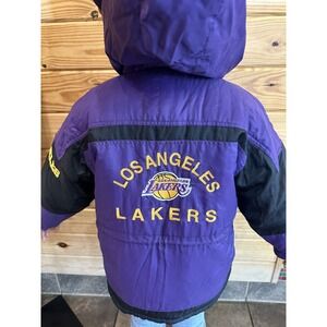 Vintage Los Angeles Lakers Logo Athletic Jacket Youth 8/10 Puffer NBA Basketball
